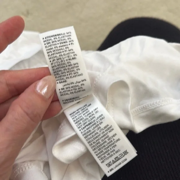 The Drop Women's Payton Asymmetric Fitted One-Shoulder Top White Size Medium - Picture 10 of 10